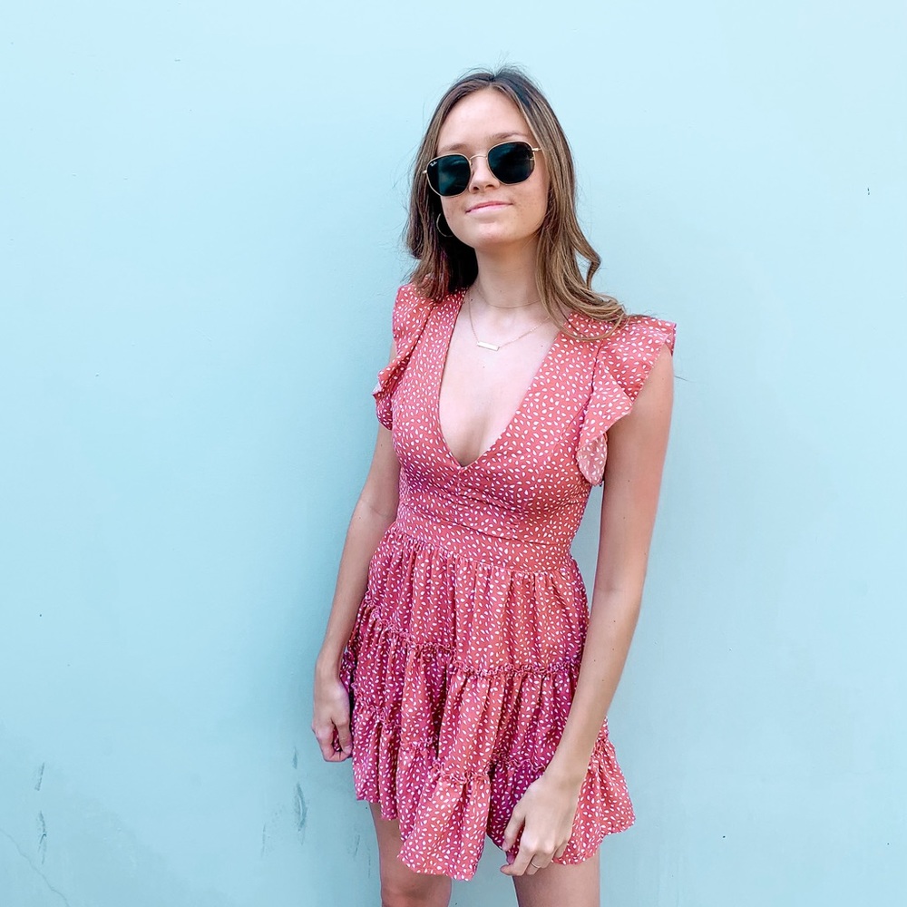 Pink flowy dress